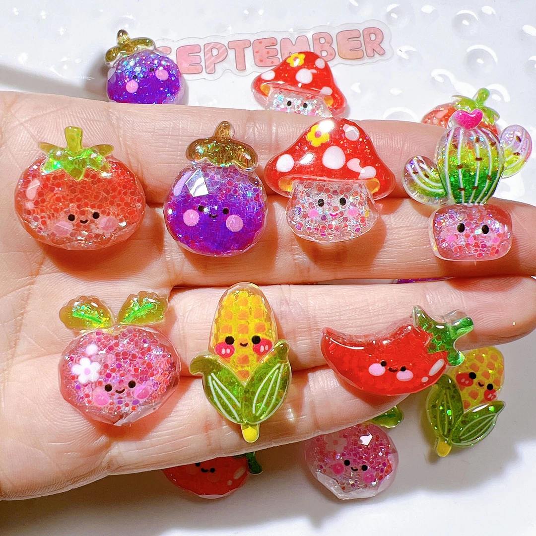 ab胶树脂贴片手工材料奶油胶手机壳发夹发饰帽子配饰夜光玉米