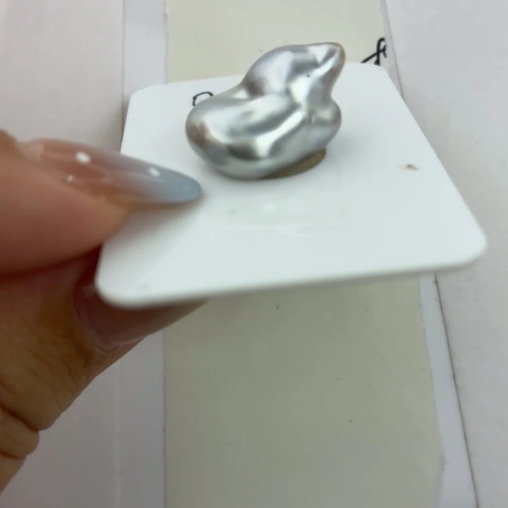 海水珍珠裸珠海水珍珠大溪地铂金灰keshi裸珠