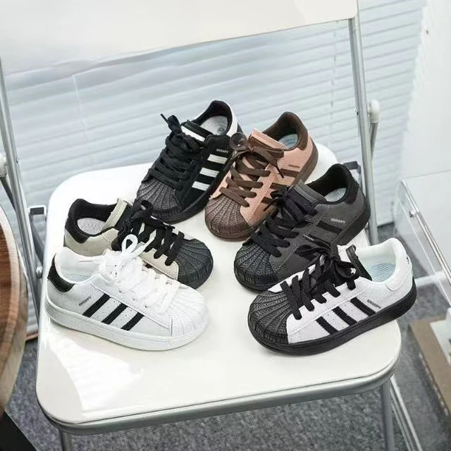 [超级软贝]2025四季单里经典儿童休闲鞋男女贝壳头运动鞋韩版板鞋