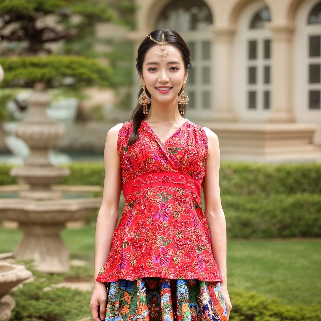 泰国碎花吊带手工亮片异域风情背心外搭修身印花民族风性感无袖