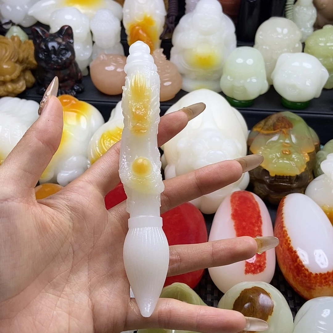 无花朵原石雕刻把件