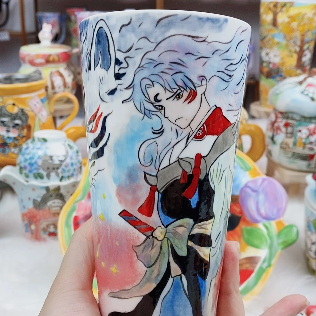 瓷片董董文创手绘陶瓷