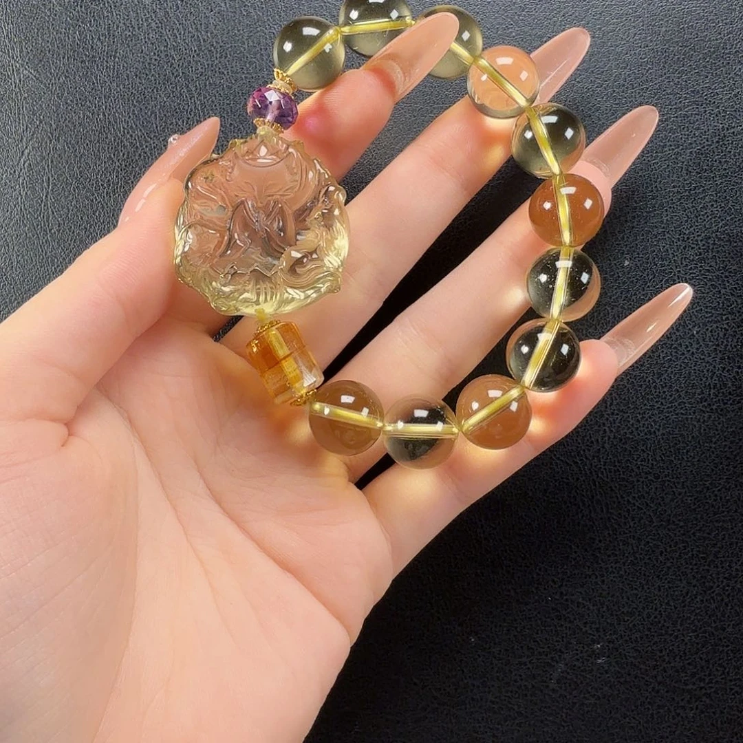 未镶嵌手链水晶黄水晶五仙九尾狐