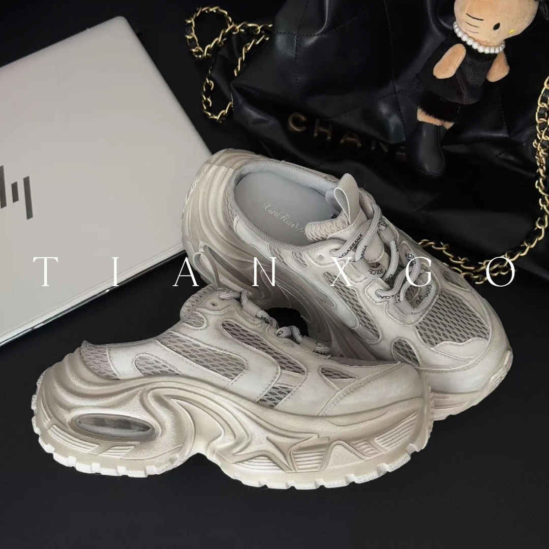 TIANXGO|25new欧货厚底老爹鞋女网面透气休闲运动鞋百搭增高轻便