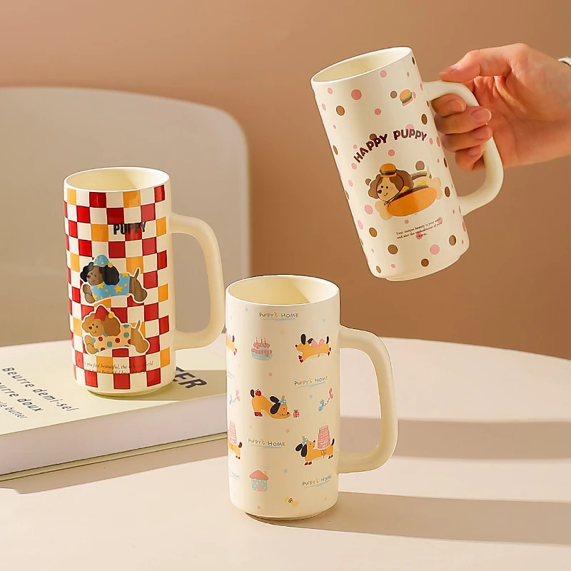 川岛屋可爱马克杯女生高颜值陶瓷杯子家用喝水大容量水杯生日礼物