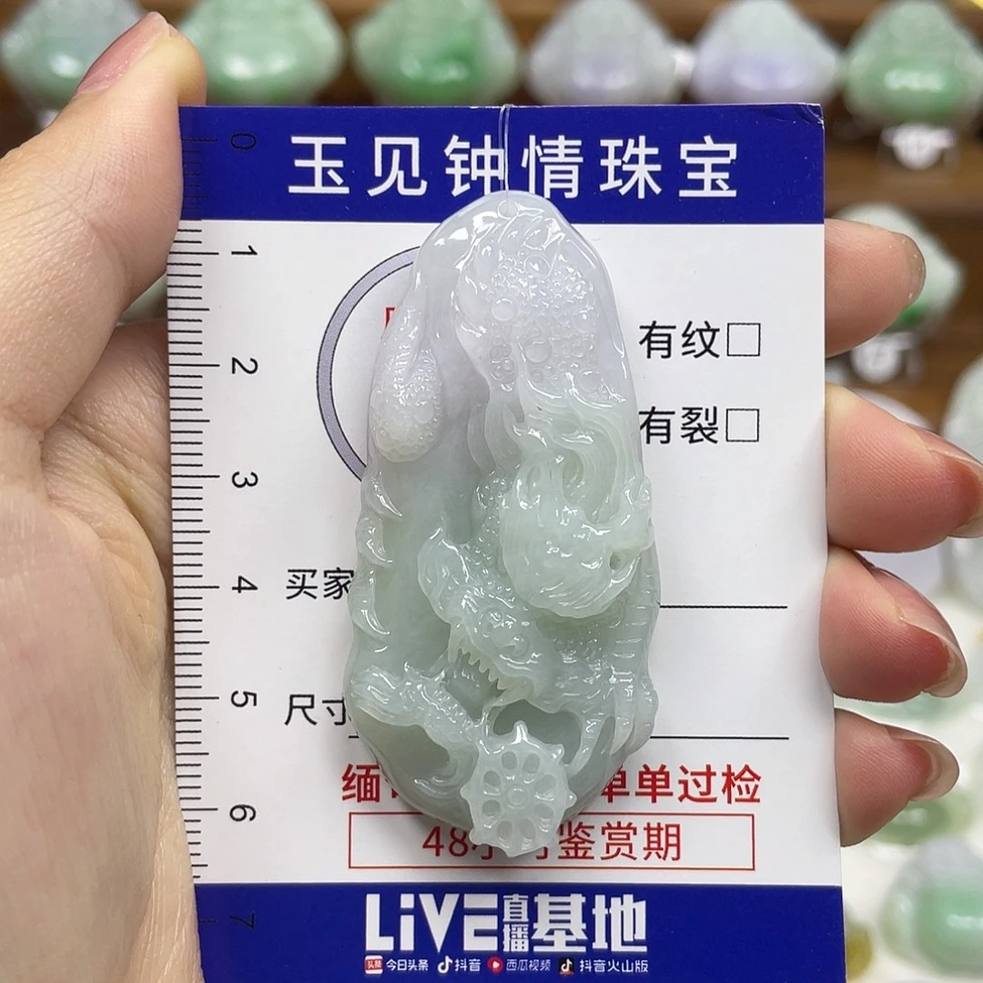 翡翠未镶嵌颈饰龙牌