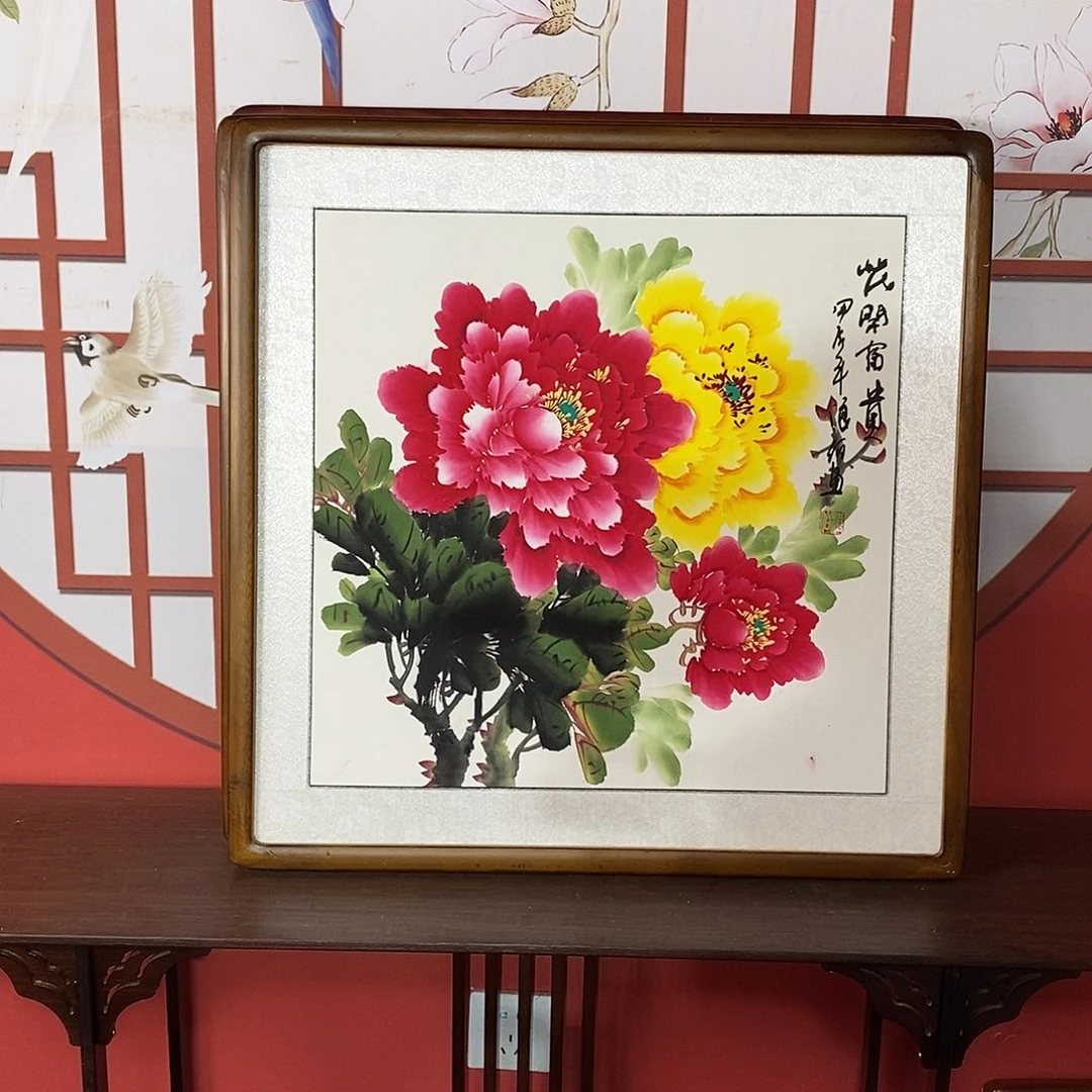 国画带框尺寸63✖️63带框包邮