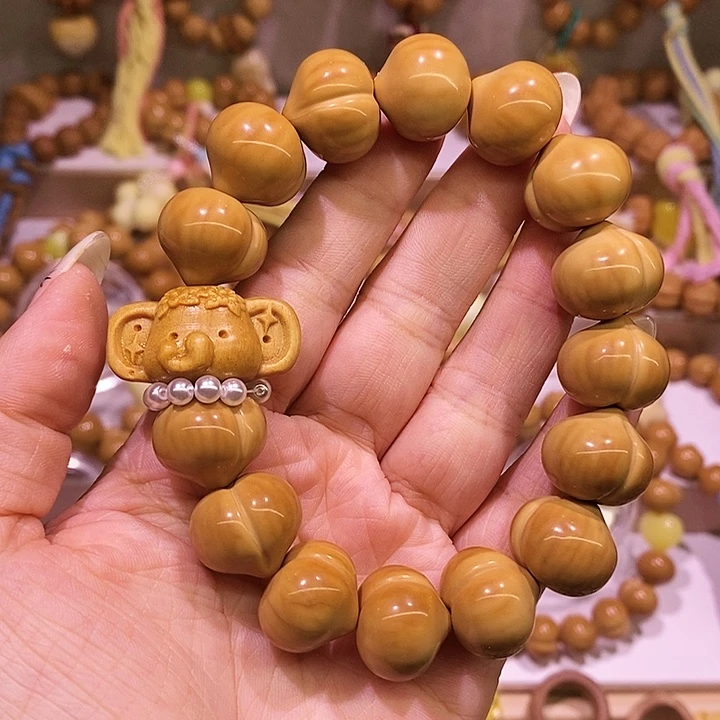 猴头核桃手串17.2mm奶油泡芙全品无瑕