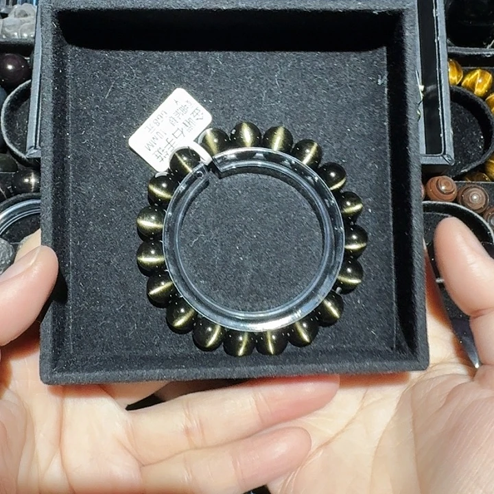 巧***姐黑曜岩未镶嵌手链