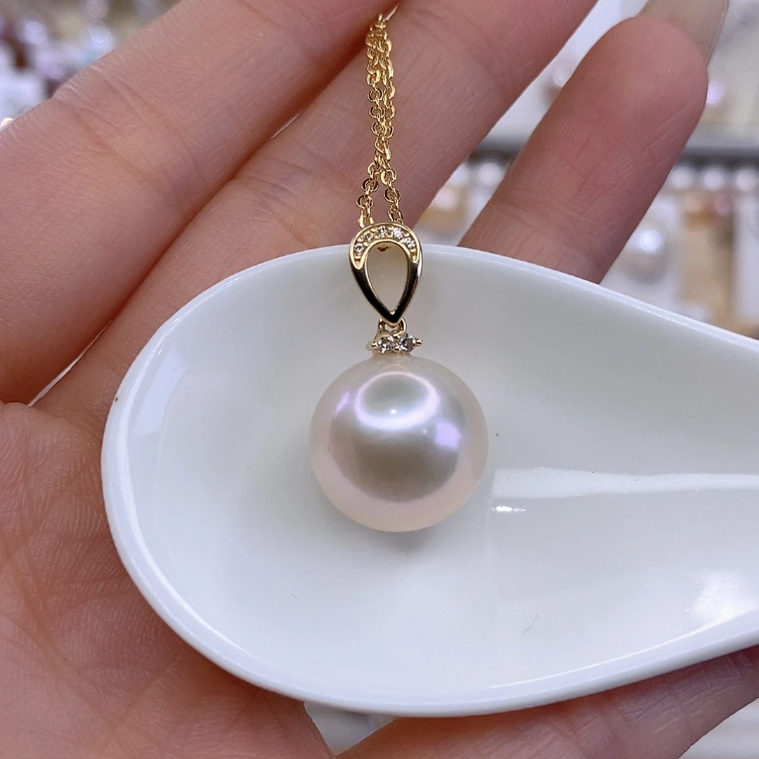 银S925镶嵌淡水珍珠颈饰