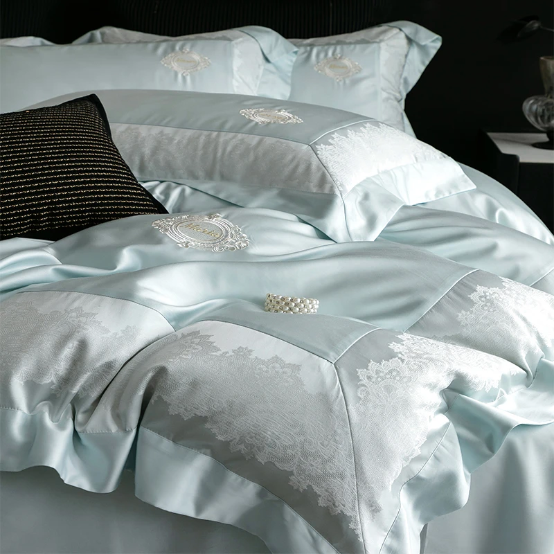 喜兹 曼琳达 天丝棉色织提花轻奢四件套 进口高精密绣花网红床品