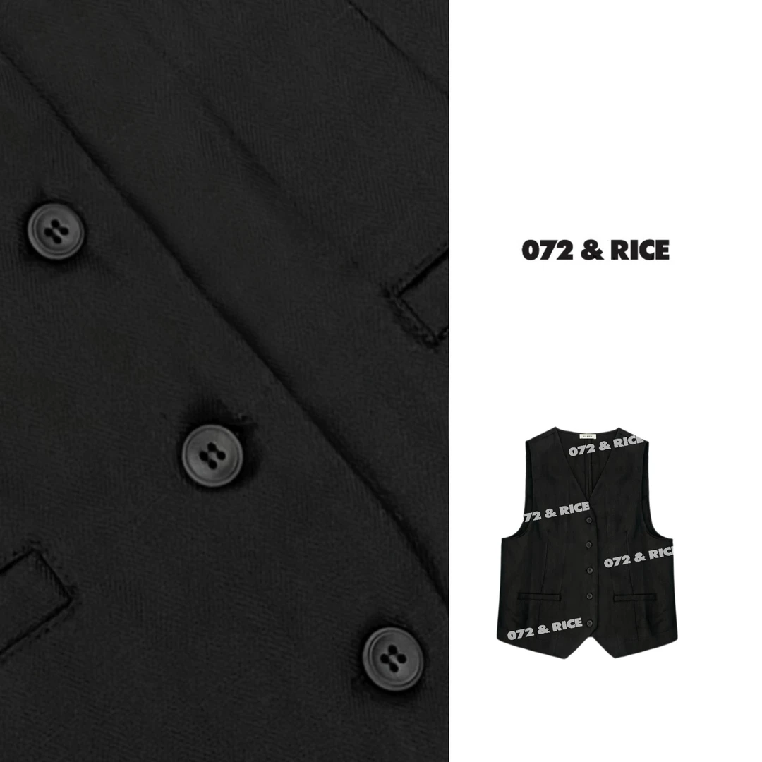 072 & RICE【劳纶斯】100亚麻 春夏休闲V领无袖马甲 32LC07