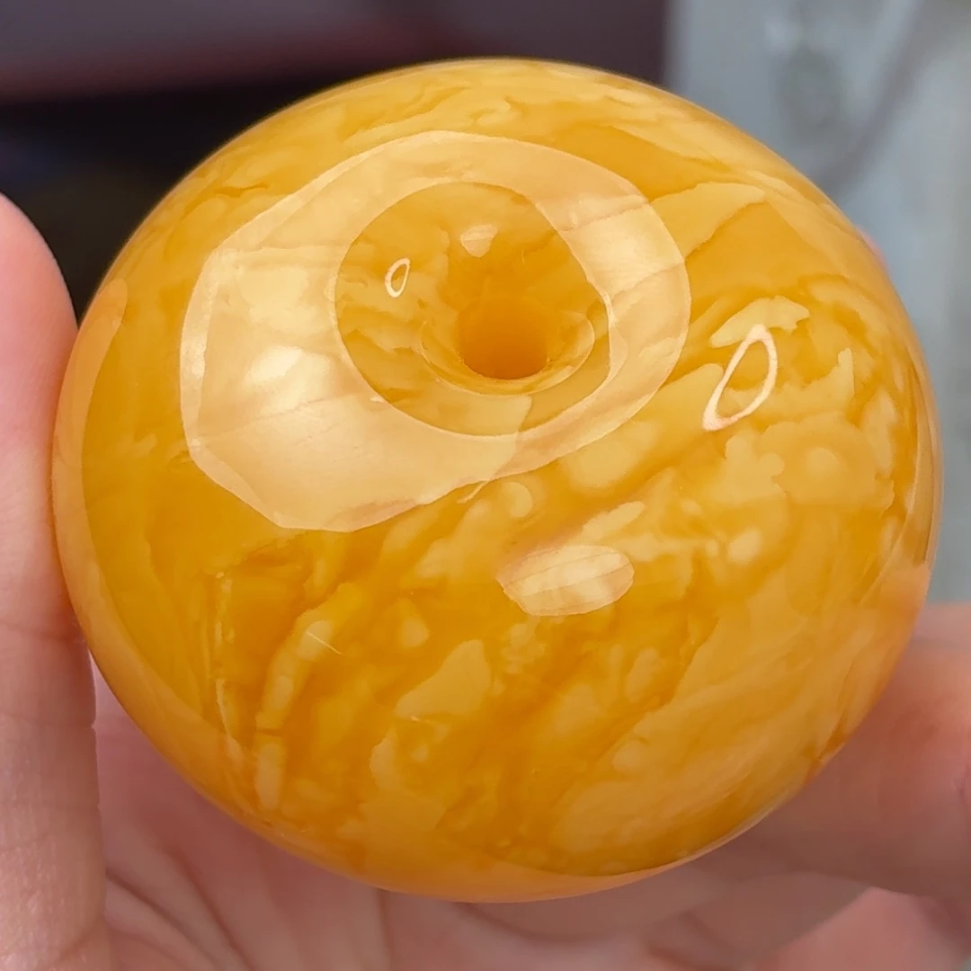 裸石蜜蜡未镶嵌虎皮纹扣子