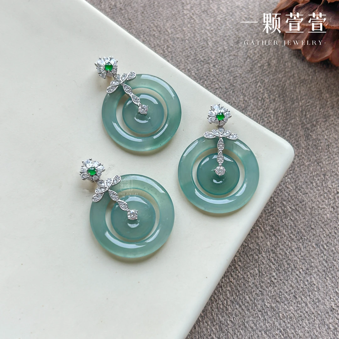【一颗萱萱】轻奢百搭 子母银镶翡翠吊坠560030多样性发其一