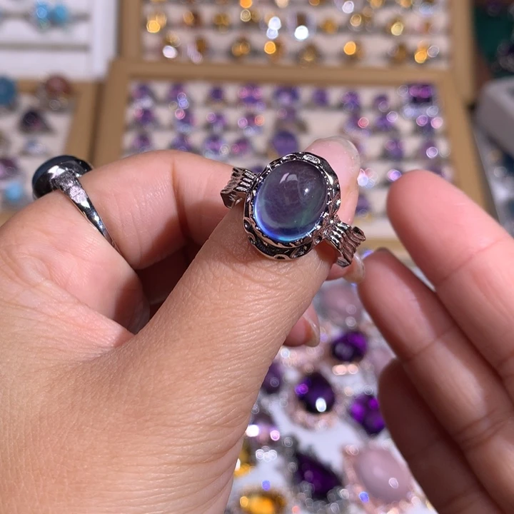 【闪购商品】水晶戒指银S925镶嵌B****晏戒指