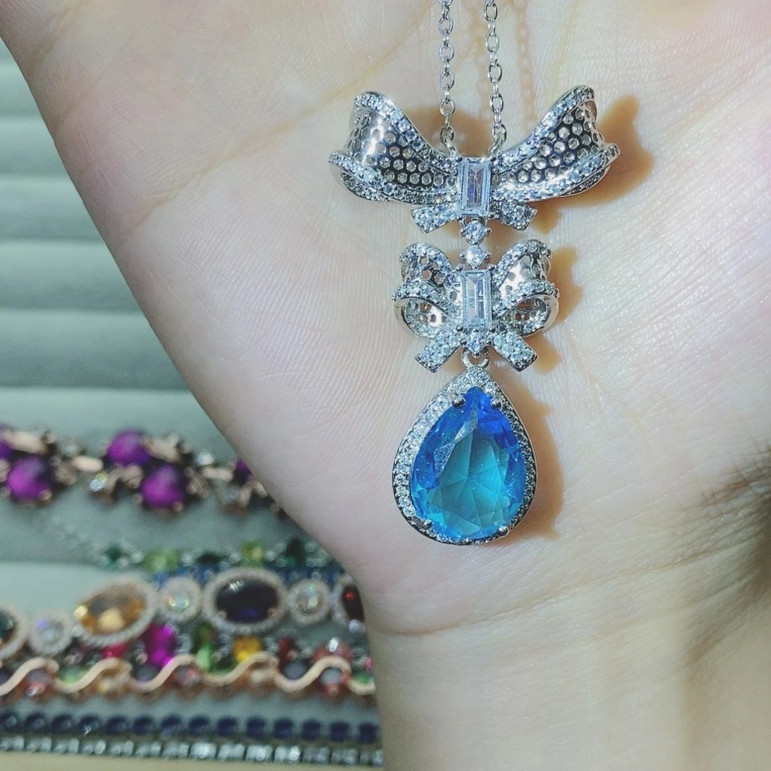 【闪购商品】银S925镶嵌耳饰托帕石