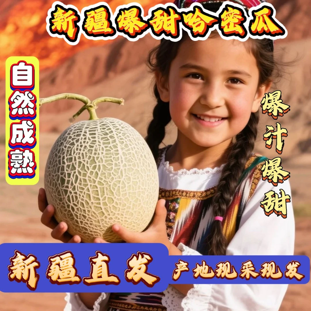 【疆果有约】新疆吐鲁番西州蜜25号哈密瓜新鲜采摘脆甜多汁网纹瓜
