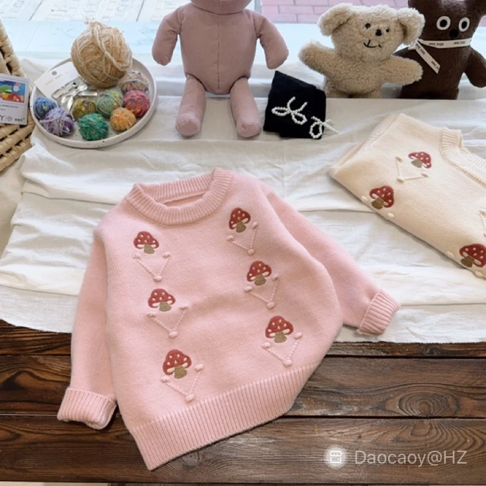 【Bao Bao】冬季双层桑蚕丝加厚蘑菇毛衣5001-1双层加厚