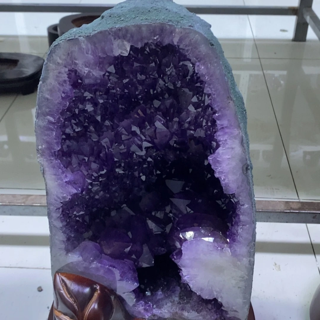 未镶嵌珠宝半成品水晶21步步高升晶洞