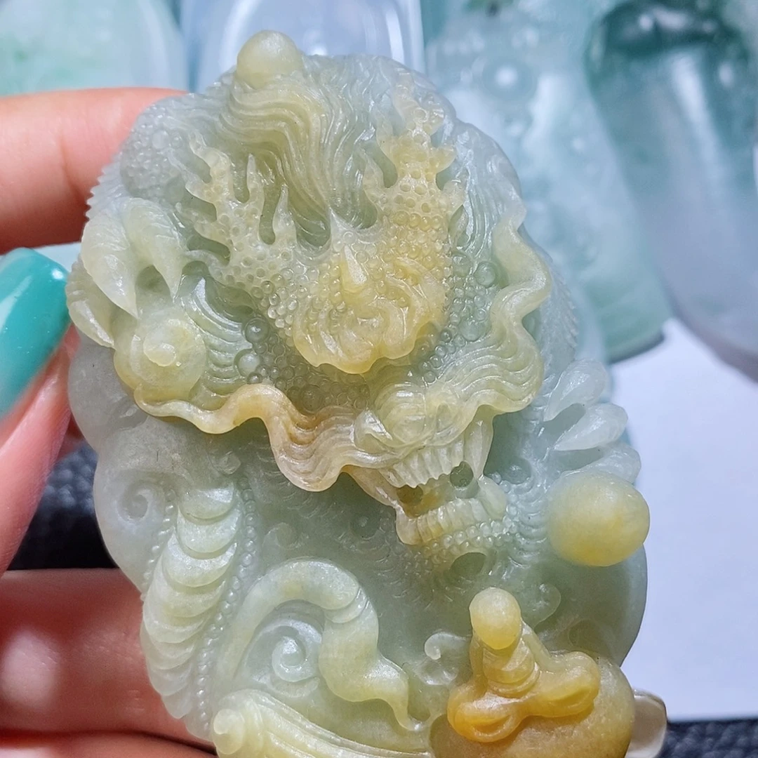 定制翡翠未镶嵌毛货付款后确认抛光