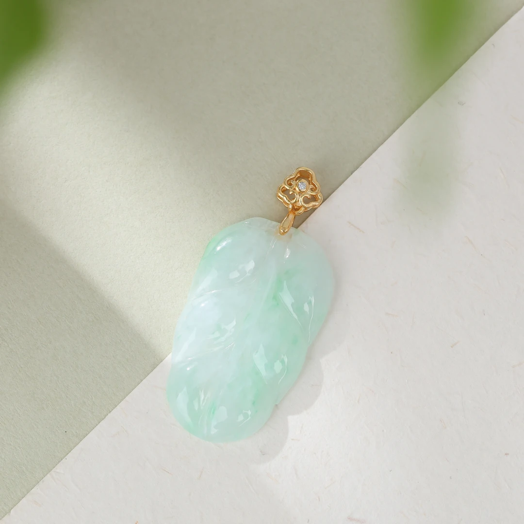 【央博玉】925银翡翠叶子-YB92920400-多样性发一|CXQ21