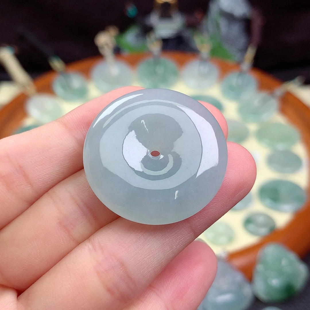 翡翠未镶嵌颈饰平安扣30×7