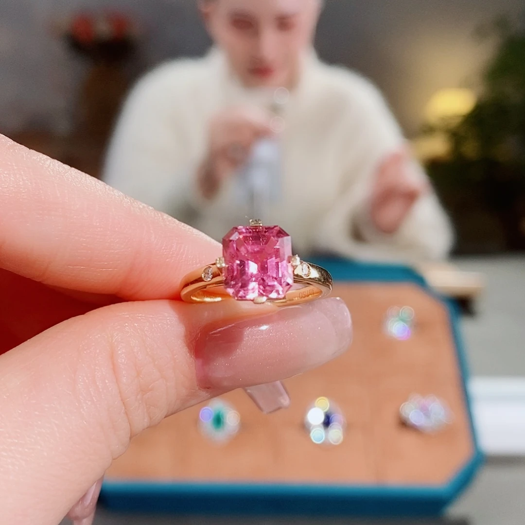 碧玺戒指18K金镶嵌3.12ct