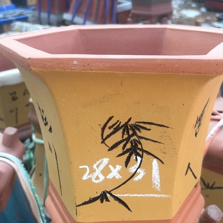 红陶紫砂六方微瑕