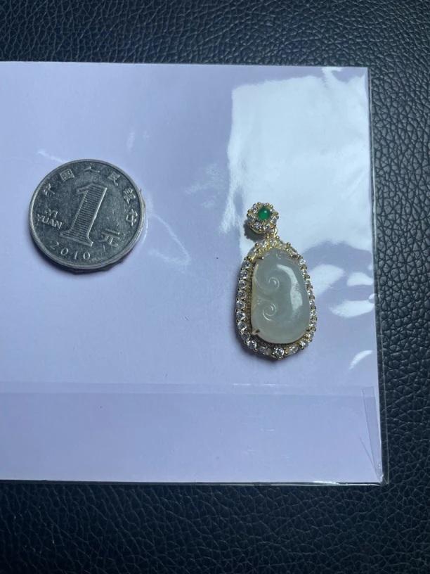 银镶925天然缅甸翡翠（如意）保真保A保福利