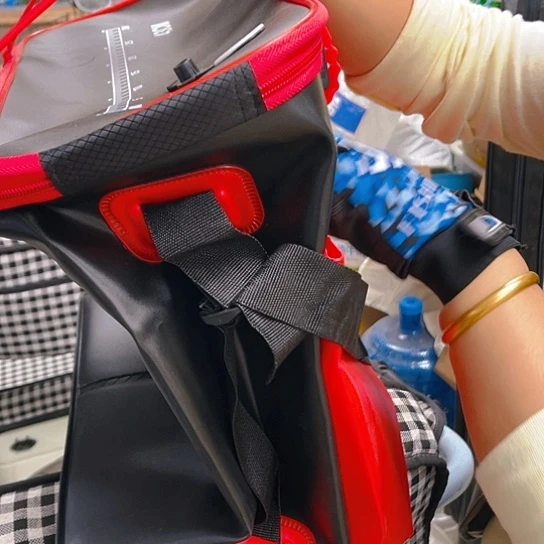 黑红鱼护桶折叠43cm
