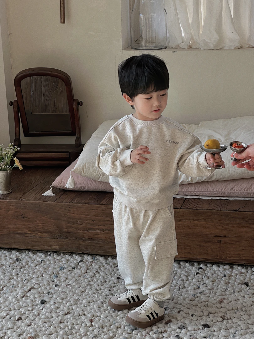 现货2025春【幼儿园套装】运动休闲套装高织棉长袖束脚裤洋气CZ5C18