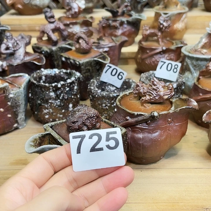 素***澜杯柴烧粗陶手捏宝瓶特价
