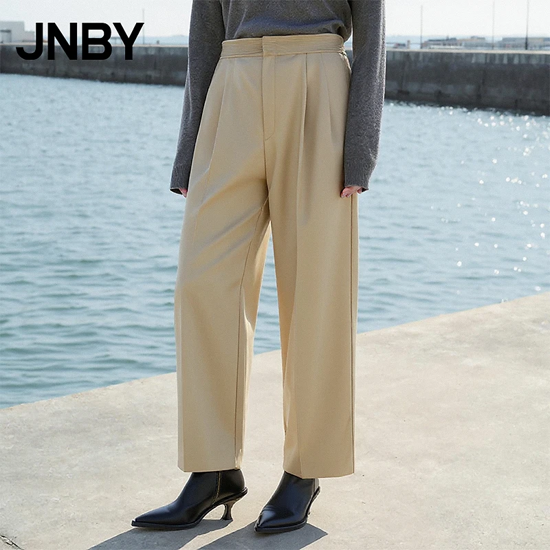 【100%绵羊毛】JNBY/江南布衣春秋休闲羊毛宽松直筒阔腿裤5O1E12250