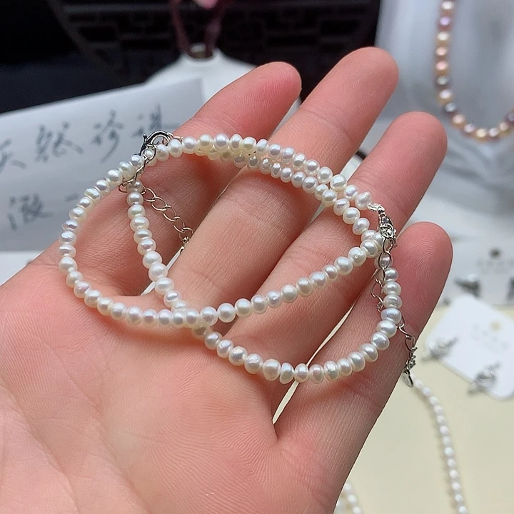 钛钢手链淡水珍珠