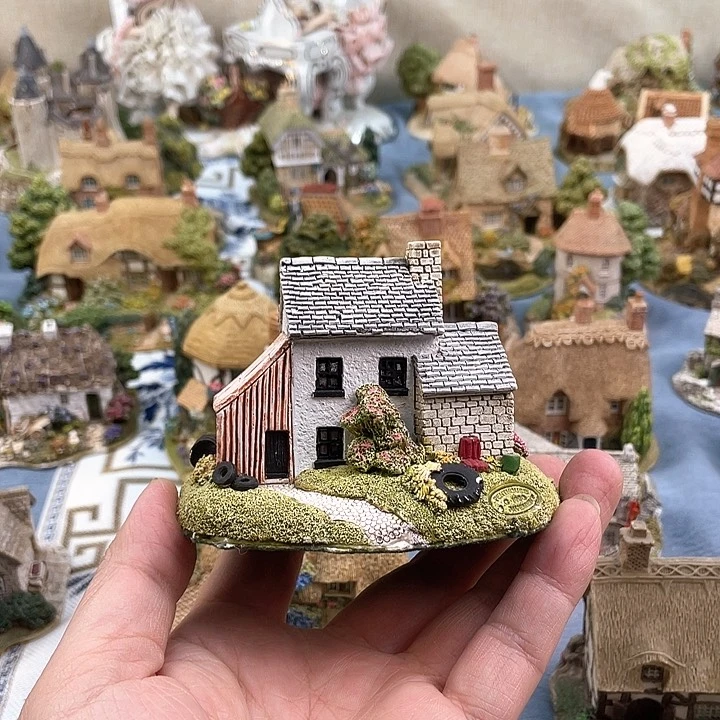 中古瓷器小房子盘子听*