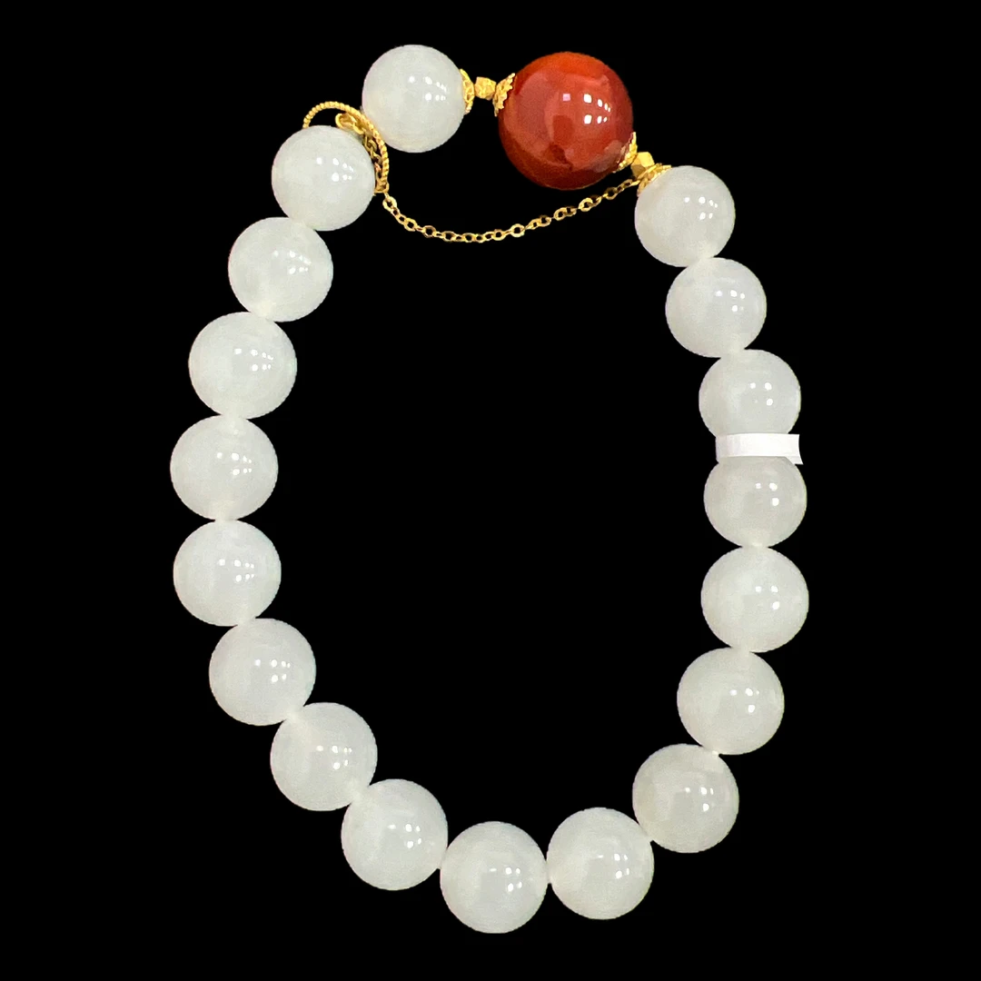 3515-白玉手串18K孤品