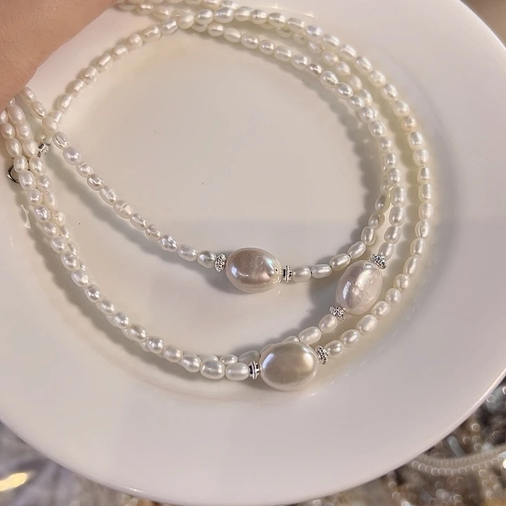 银S925镶嵌淡水珍珠时尚手链设计款