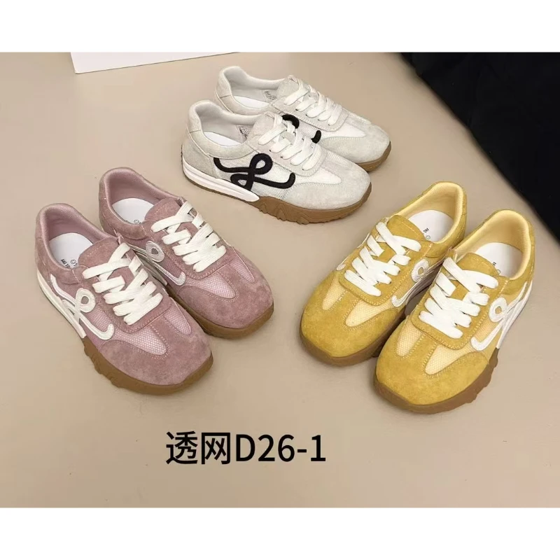 D26-1新款系带圆头透网舒适百搭软底德训鞋