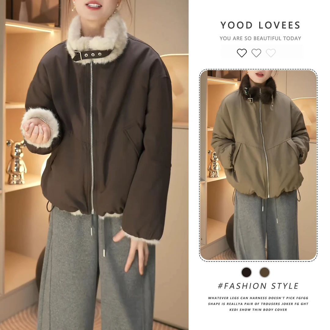 设计感时尚立领休闲双面穿外套女2025冬季新款小个子时尚短外套潮