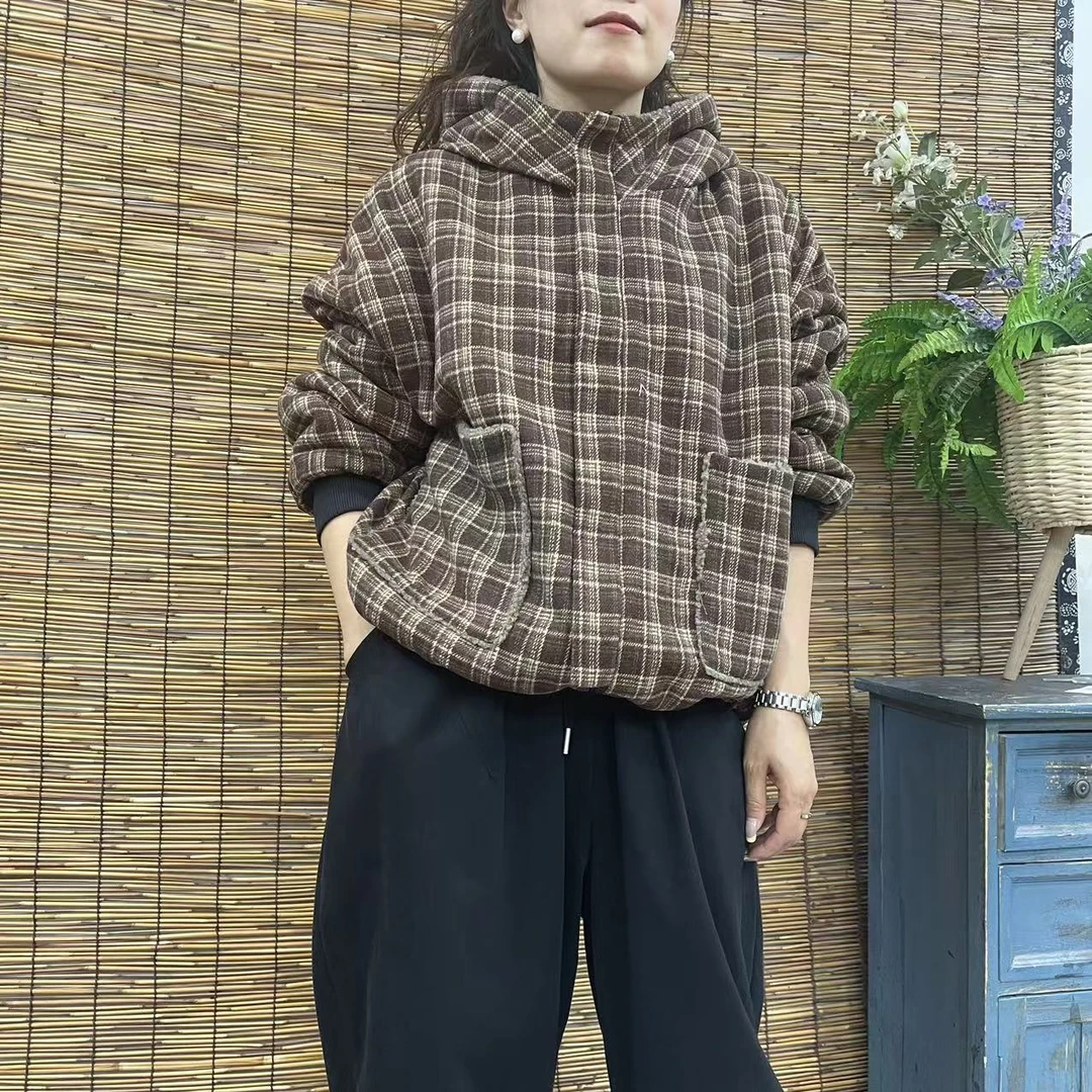 16004新款秋冬加绒双面穿休闲减龄宽松显瘦上衣棉服外套