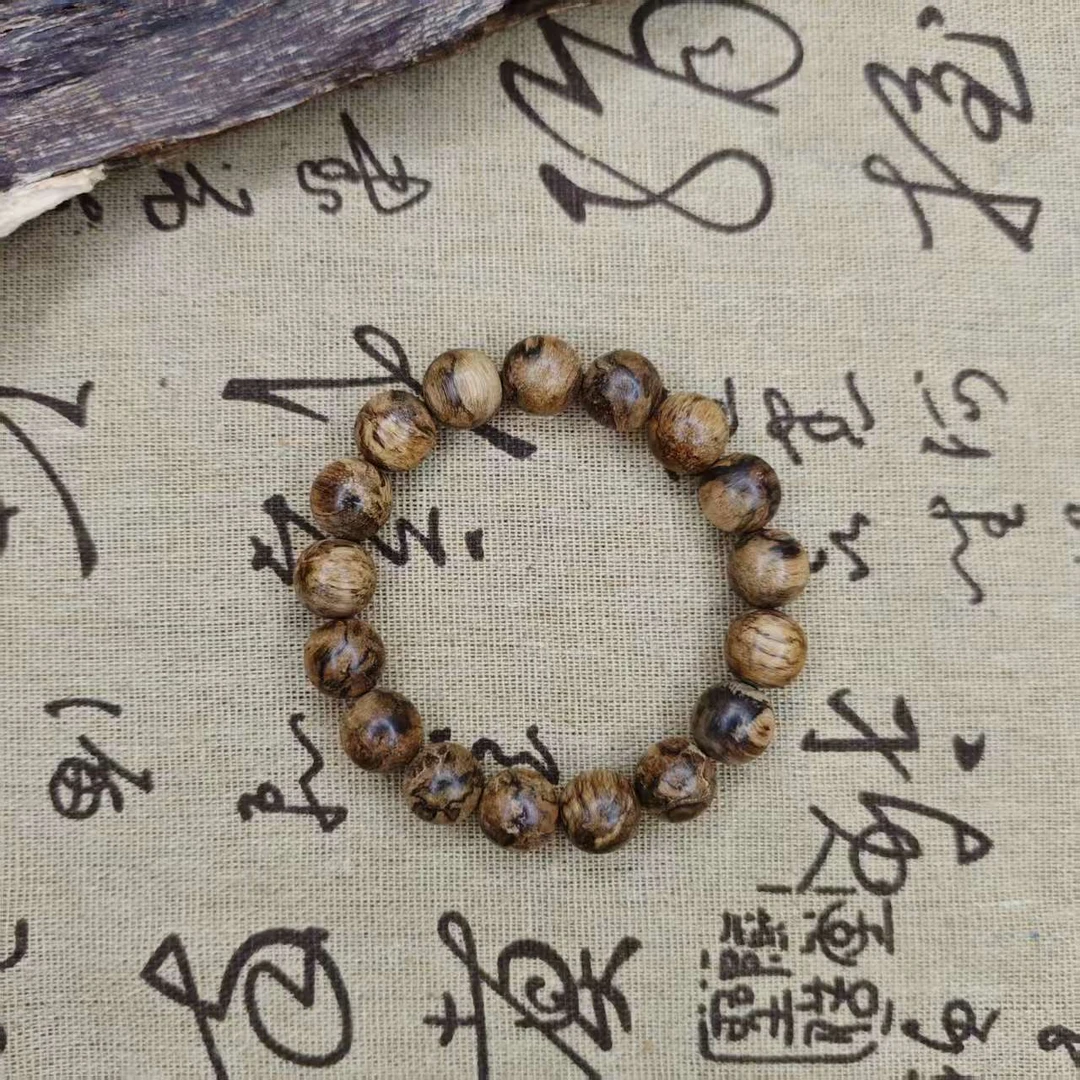 沉香达拉干特级虎斑纹单圈沉香手串 13mm左右