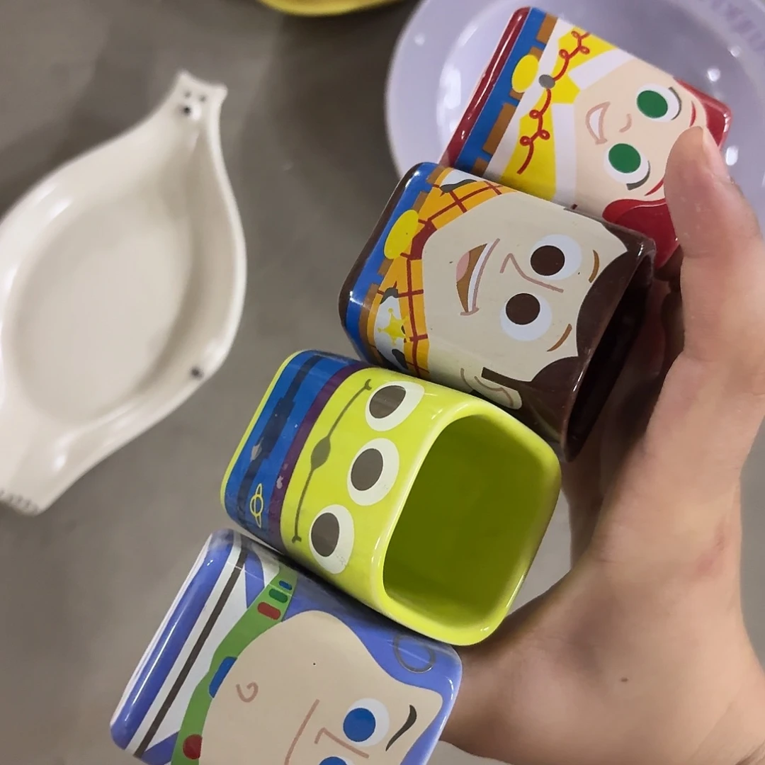 搪瓷四个图案一口杯