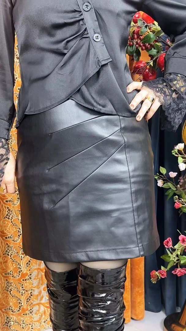 皮裙半身裙2025秋冬新款 75-125kg 大码