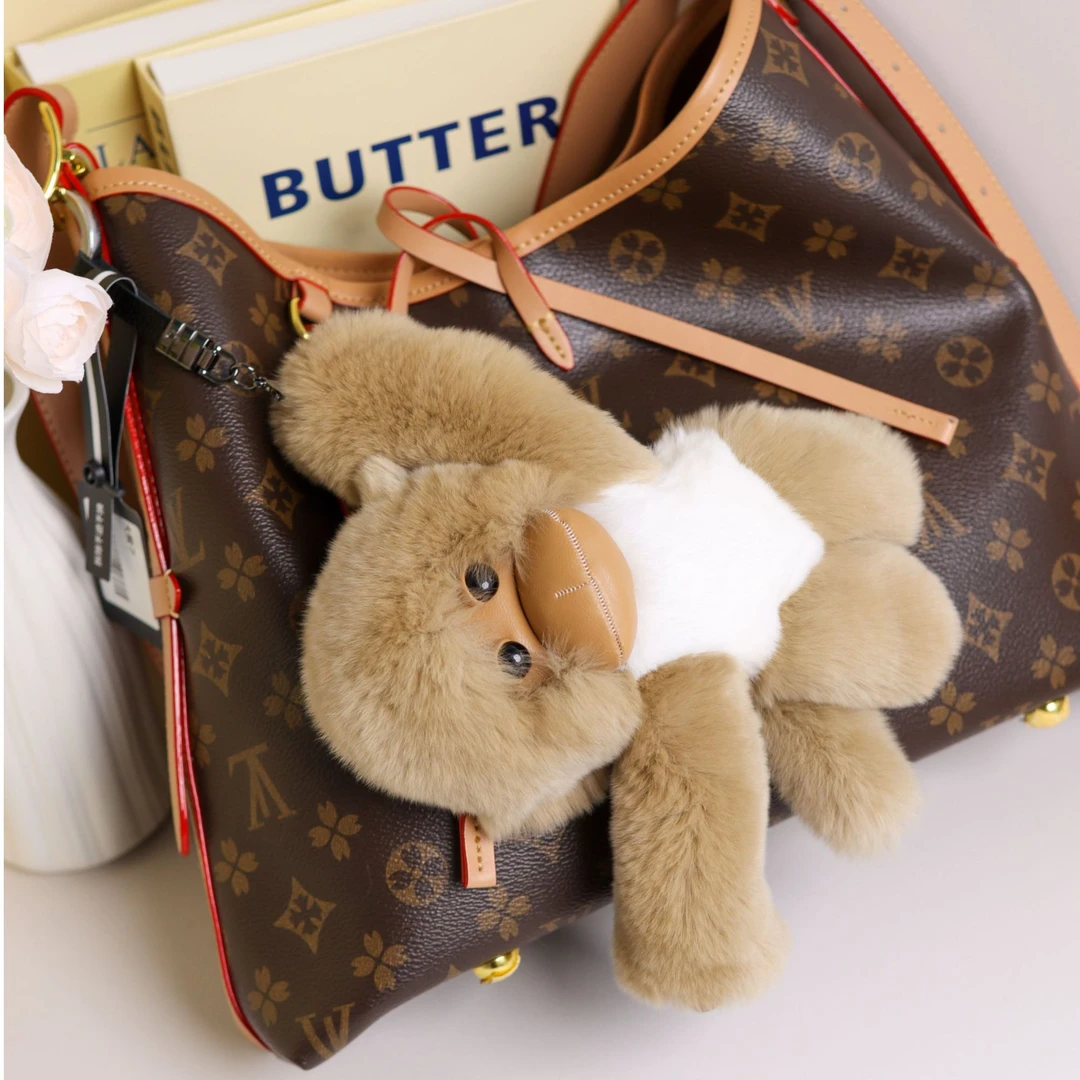 「高品吊吊猴」真皮毛一体玩偶挂件夏季精选兔毛精美礼物