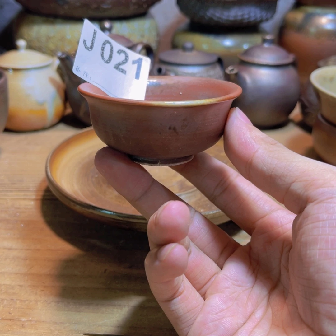 纯手工制作工艺（柴烧）裸烧纯手工制作柴烧杯021