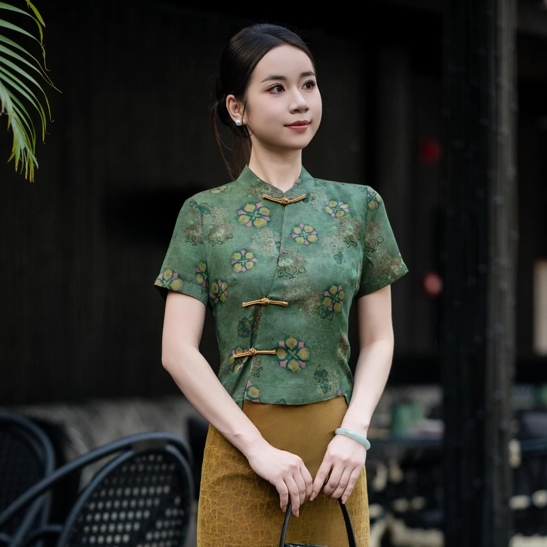 玉家人【勐萝】满分桑蚕丝傣族服装改良服饰中国风民族风气质女装