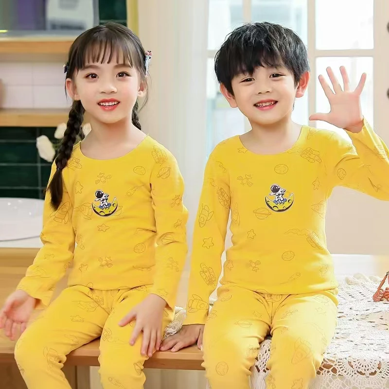 儿童秋衣秋裤无痕德绒保暖内衣家居服两件套