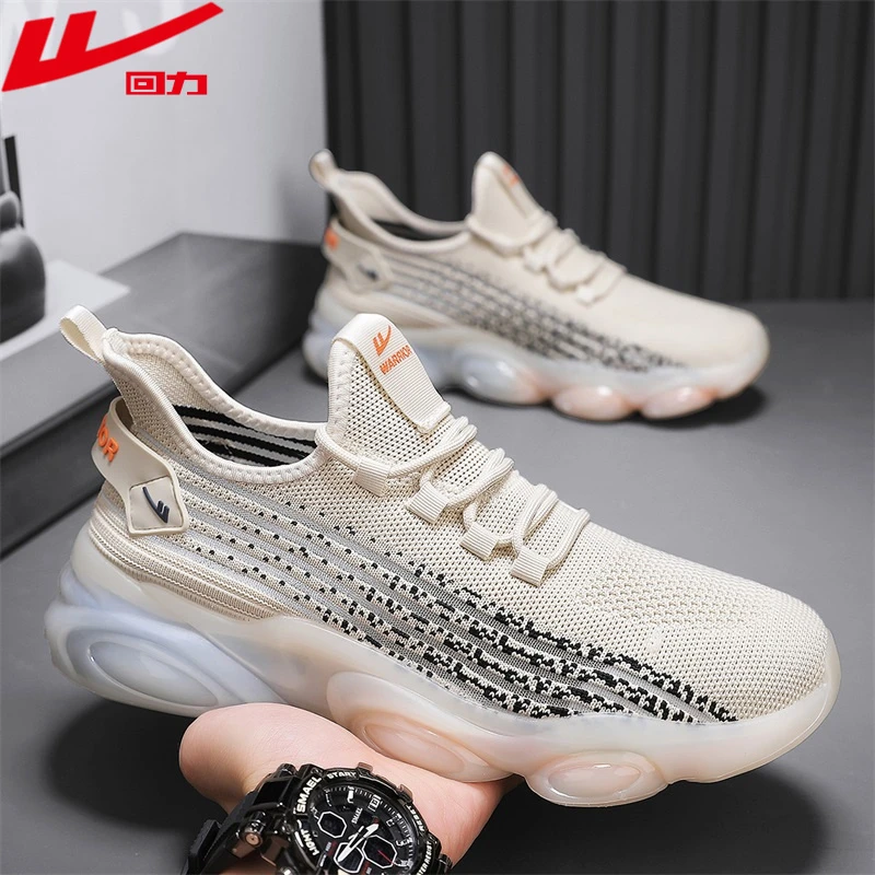 回力男鞋夏季薄款网面透气飞织运动鞋青少年气垫缓震休闲跑步鞋潮