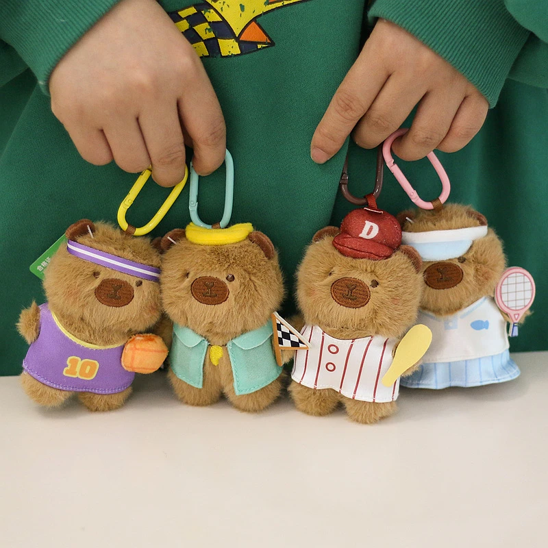 正版运动风格卡皮巴拉水豚毛绒玩具公仔玩偶小挂件生日礼物可爱萌