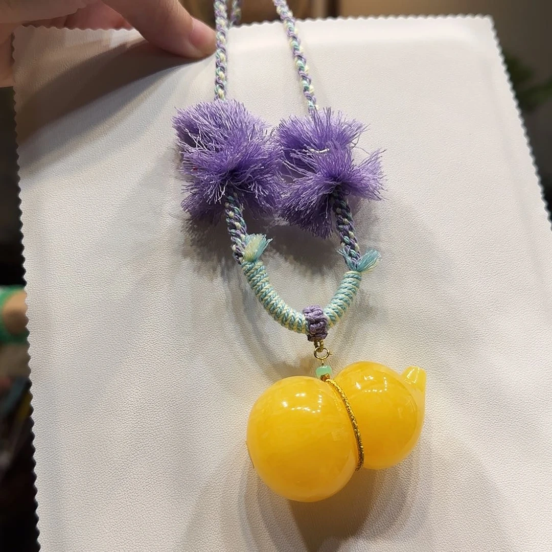 蜜蜡未镶嵌项链蜜蜡葫芦